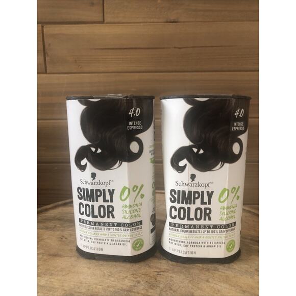 2~Schwarzkopf Simply Color Permanent Hair Dye 4.0 Intense Espresso Brown See - Picture 1 of 6